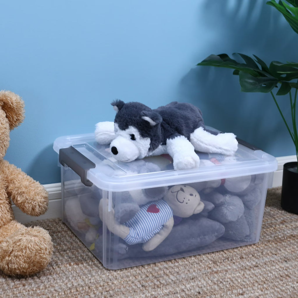 17 QT Clear Storage Bins with Lids – Stackable Plastic Organizer Set (6 Pack)
