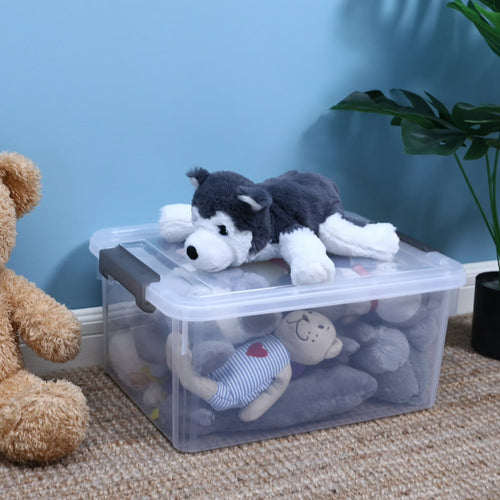 17 QT Clear Storage Bins with Lids – Stackable Plastic Organizer Set (6 Pack)