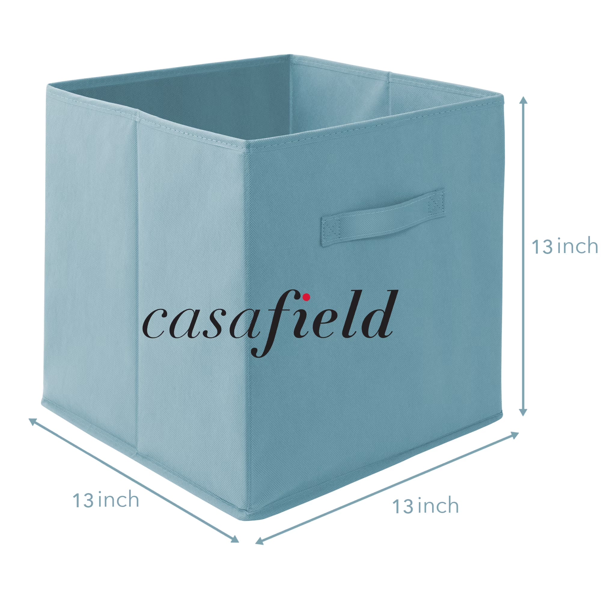 Casafield Set of 6 Fabric Storage Cube Bins – Baby Blue Foldable Shelf Organizers