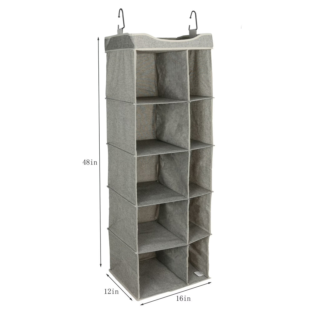 Better Homes & Gardens 5-Tier Hanging Closet Organizer – 10 Compartment Storage