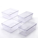 Mainstays Clear Plastic Fridge Organization Bin Set – 4 Pack