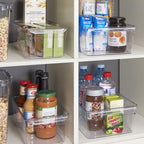 Mainstays Clear Plastic Fridge Organization Bin Set – 4 Pack