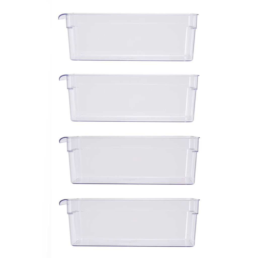 Mainstays Clear Plastic Fridge Organization Bin Set – 4 Pack