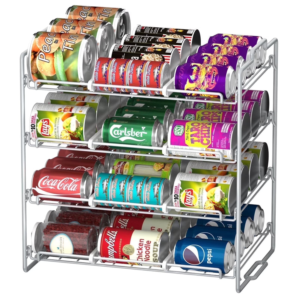stusgo 4-Tier Stackable Can Rack Organizer – Pantry Storage for Up to 48 Cans