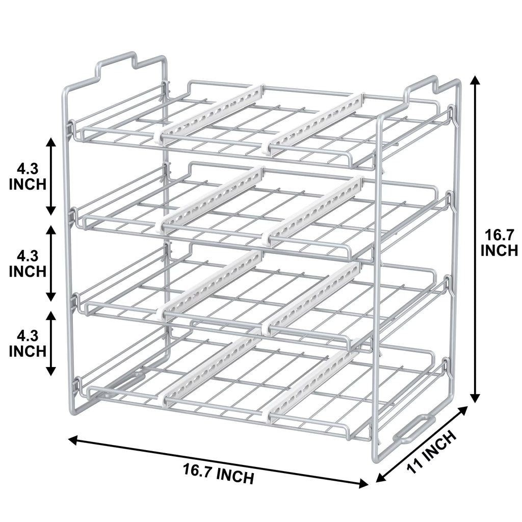 stusgo 4-Tier Stackable Can Rack Organizer – Pantry Storage for Up to 48 Cans