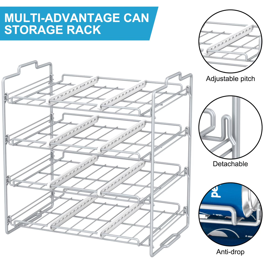 stusgo 4-Tier Stackable Can Rack Organizer – Pantry Storage for Up to 48 Cans