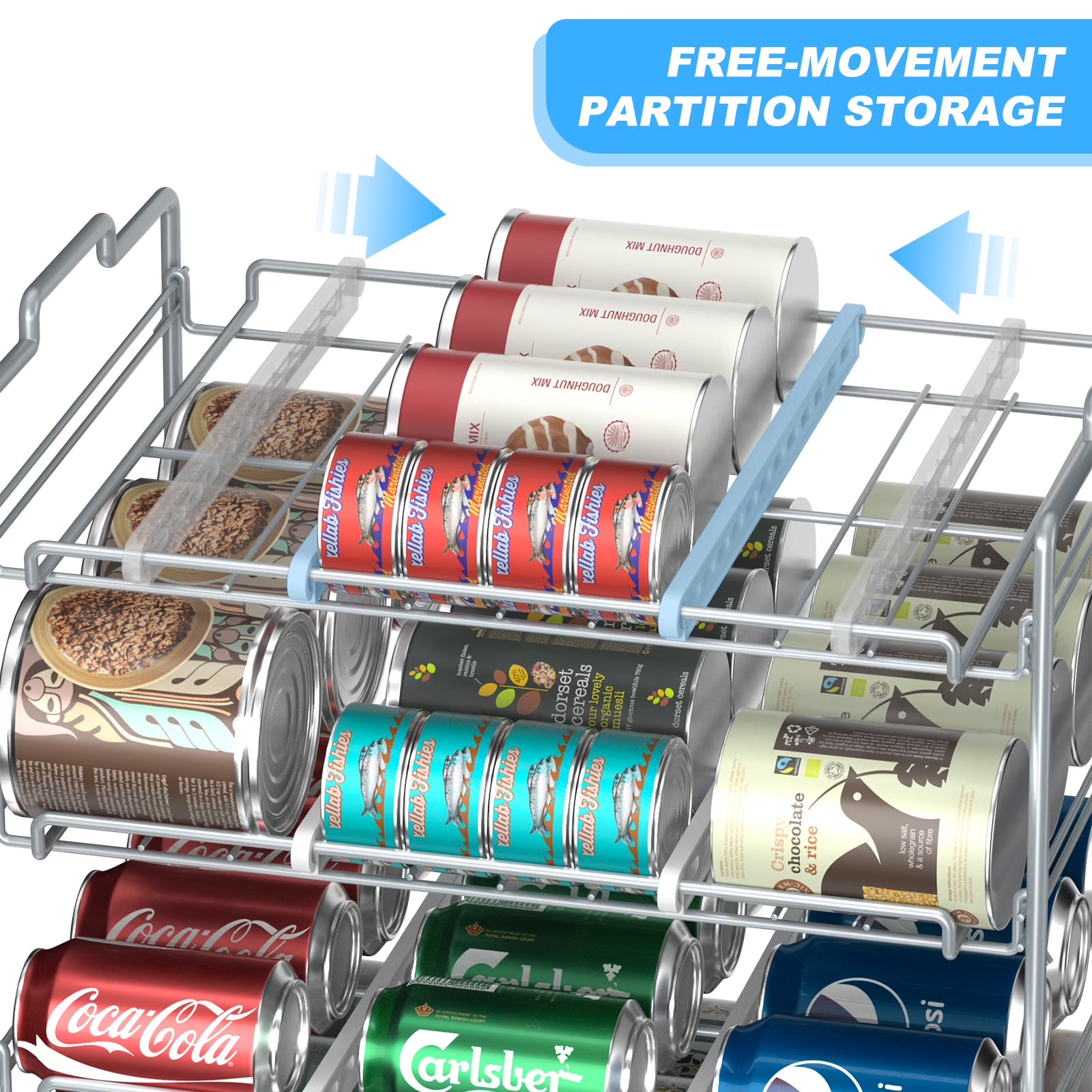 stusgo 4-Tier Stackable Can Rack Organizer – Pantry Storage for Up to 48 Cans