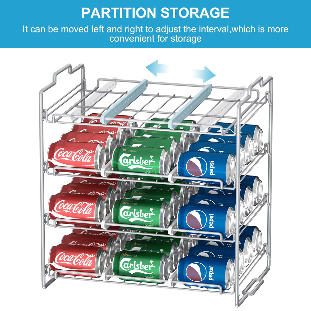 stusgo 4-Tier Stackable Can Rack Organizer – Pantry Storage for Up to 48 Cans
