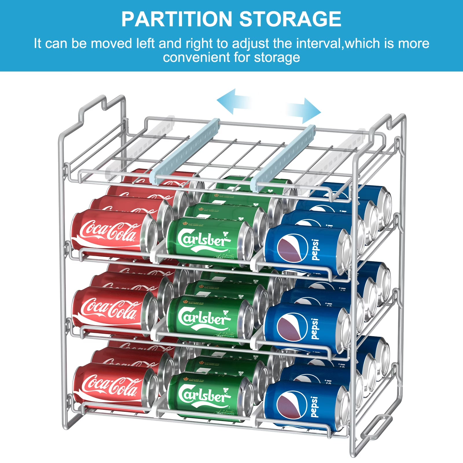 stusgo 4-Tier Stackable Can Rack Organizer – Pantry Storage for Up to 48 Cans