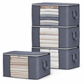Brotasdro 90L Large Storage Bags – 4 Pack Foldable Closet Organizers