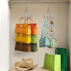 Hiziwimi Silver Hanger Organizer – 2 Piece Closet Purse & Bag Holder Set