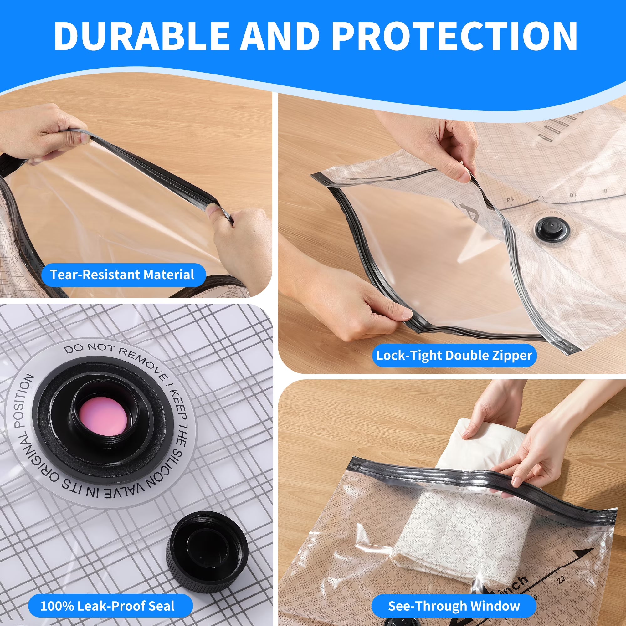 Skyhill Vacuum Storage Bags with Rechargeable Air Pump – 18 Piece Space Saver Set
