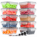 GPED Food Storage Containers with Lids – 20 Piece Airtight Stackable Kitchen Set