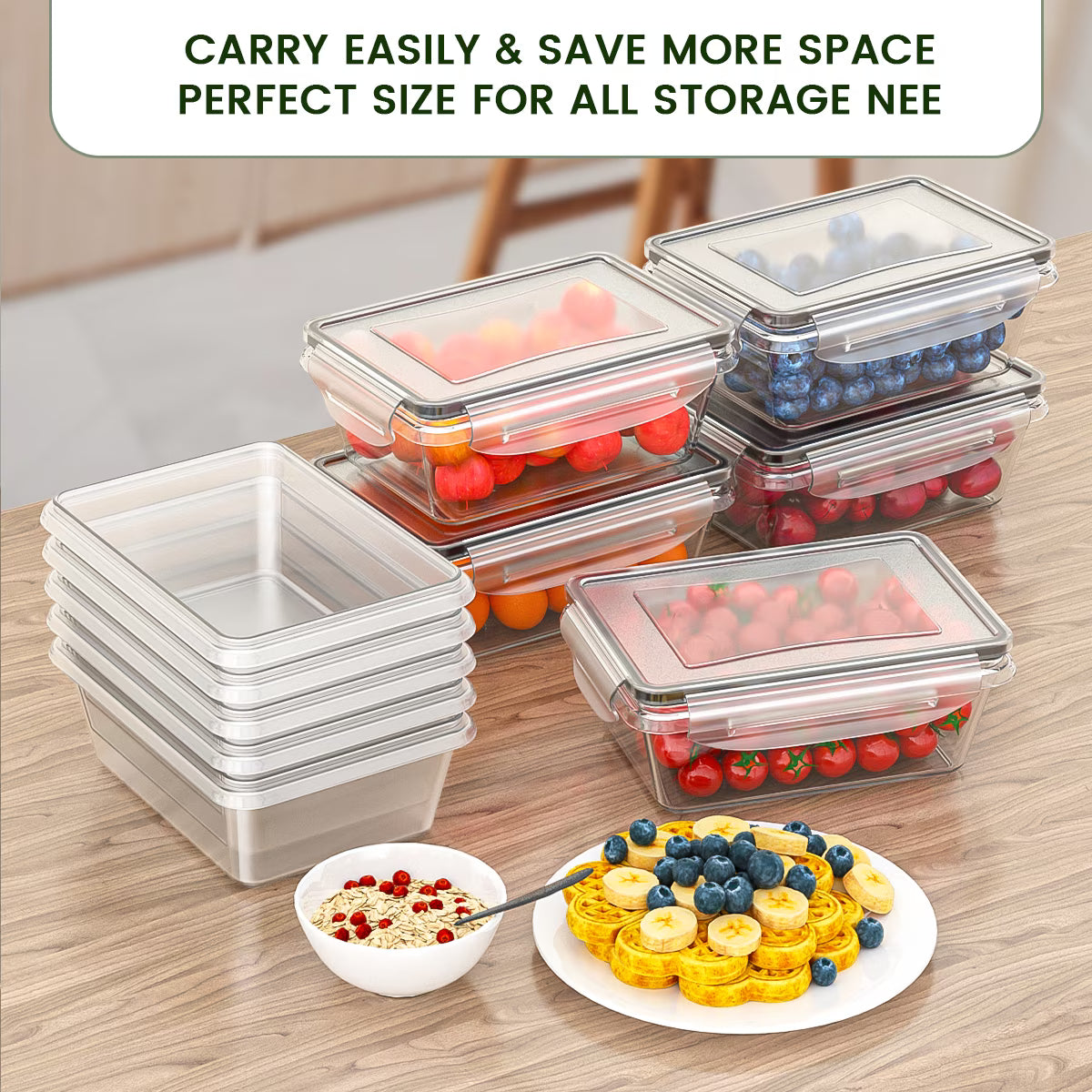 GPED Food Storage Containers with Lids – 20 Piece Airtight Stackable Kitchen Set