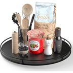 18" Acacia Wood Lazy Susan Turntable – Rotating Kitchen Organizer Tray